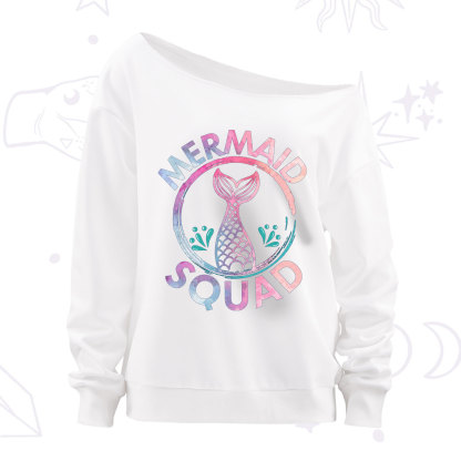 Purplehecate Mermaid Squad Off The Shoulder Sweatshirt