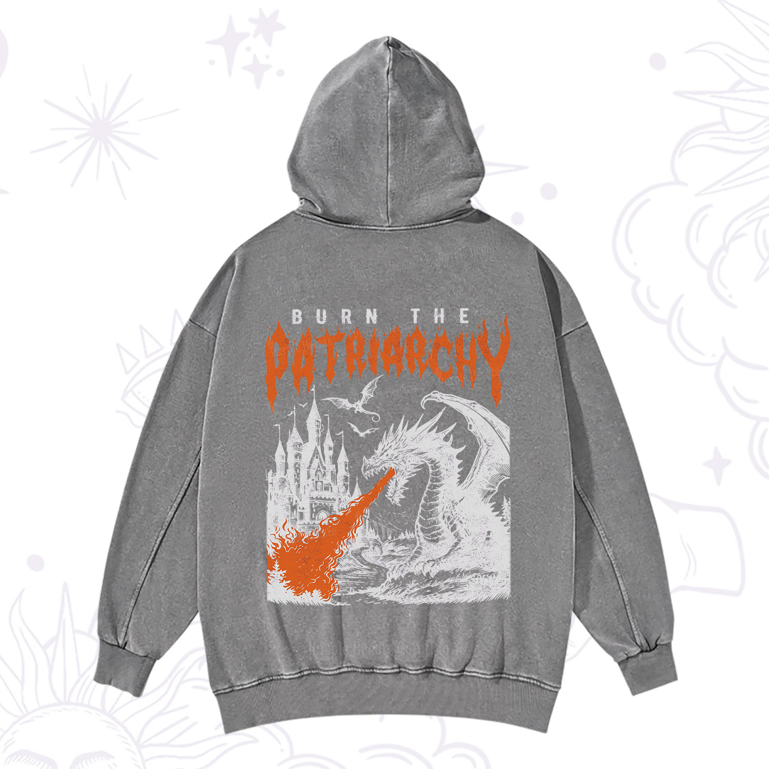 Purplehecate Burn the Patriarchy Dragon Washed Hoodie