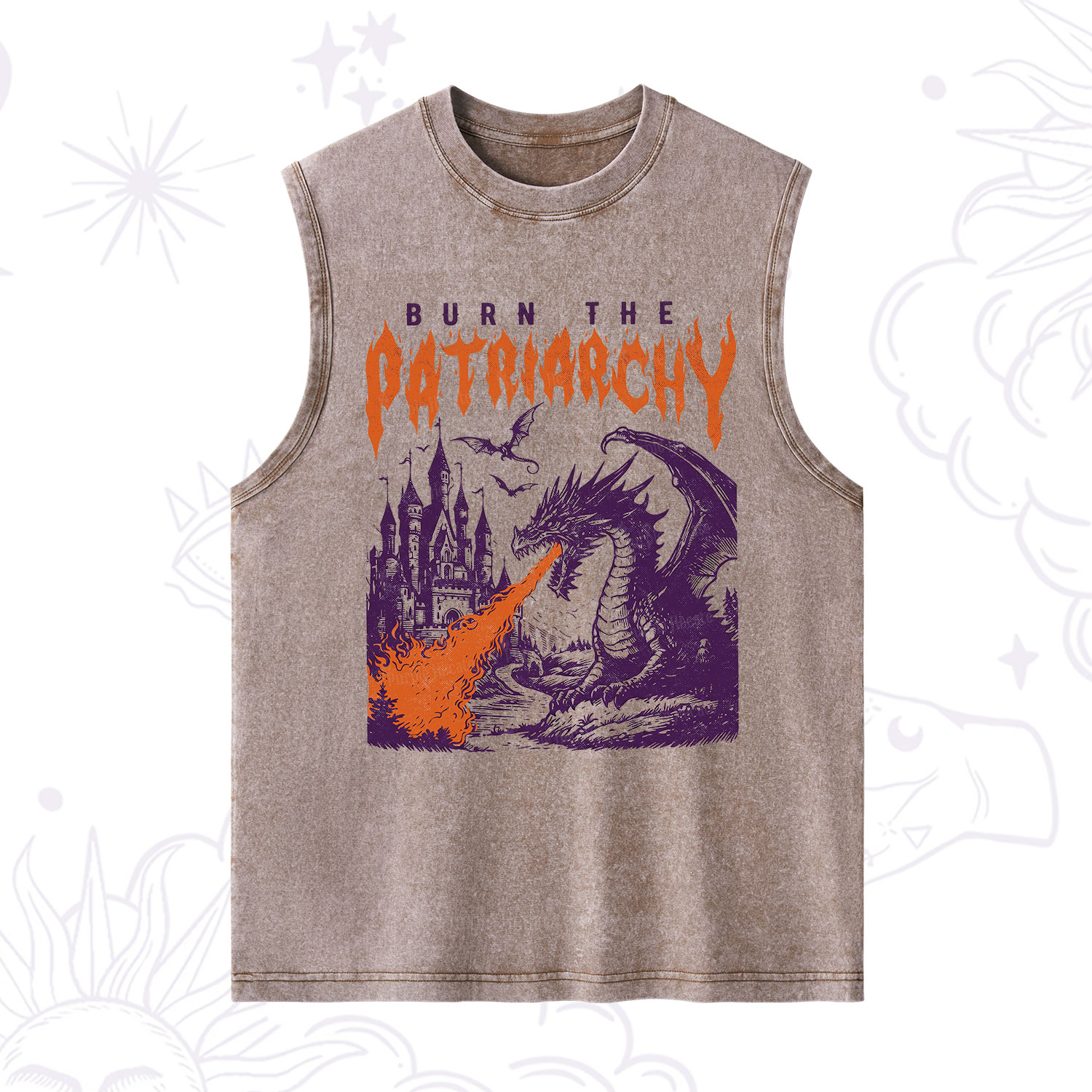 Purplehecate Burn the Patriarchy Dragon Washed Tank