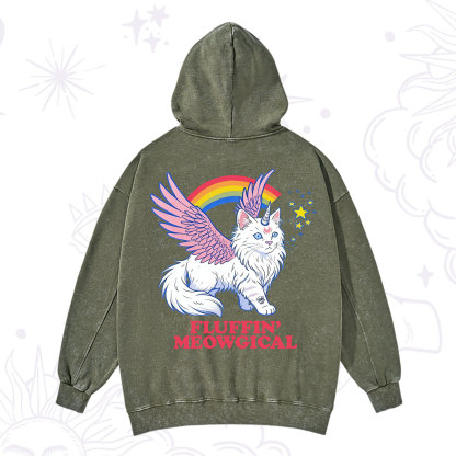 Purplehecate Fluffin Meowgical Washed Hoodie