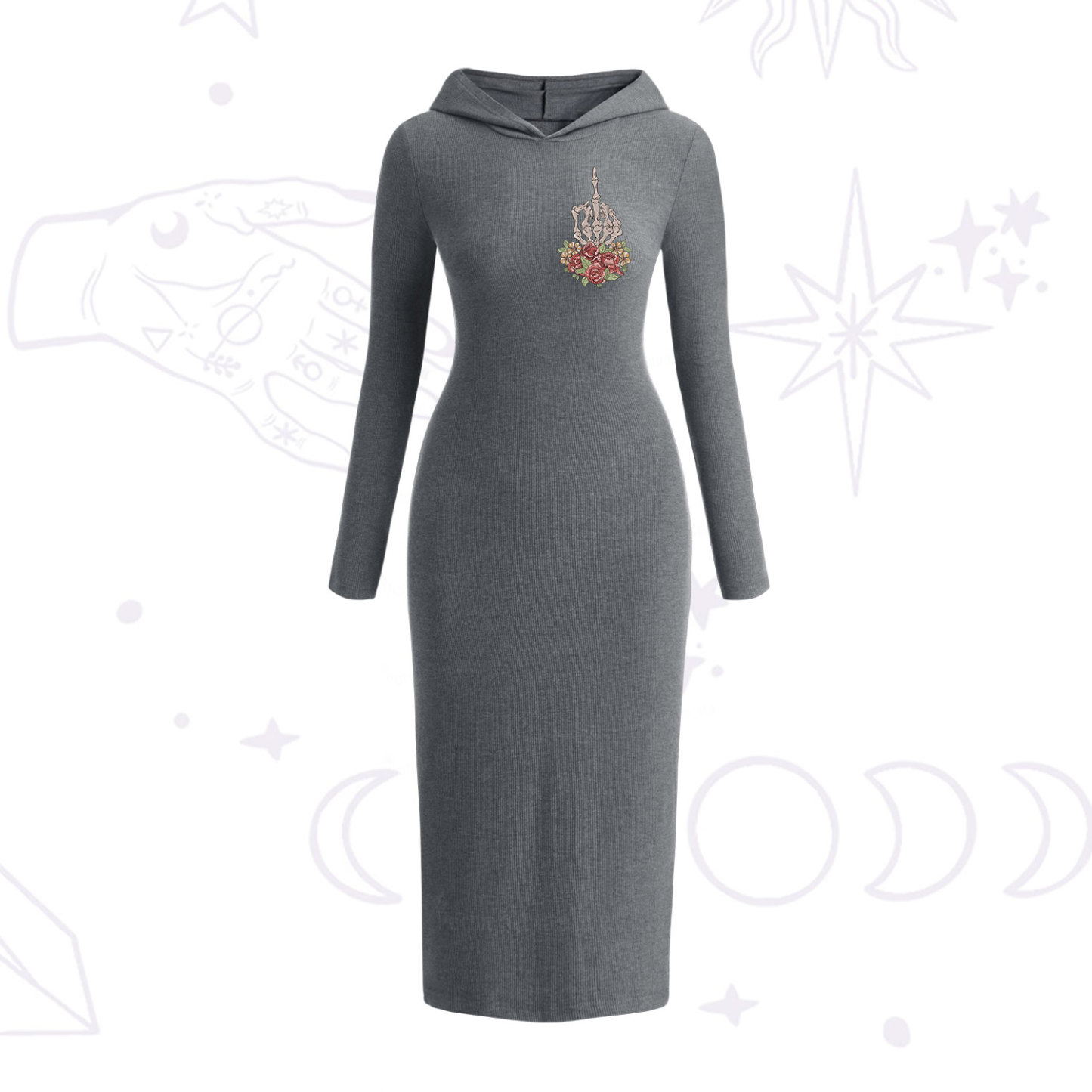 Purplehecate The Zero Of Fucks Tarot Hooded Knit Dress
