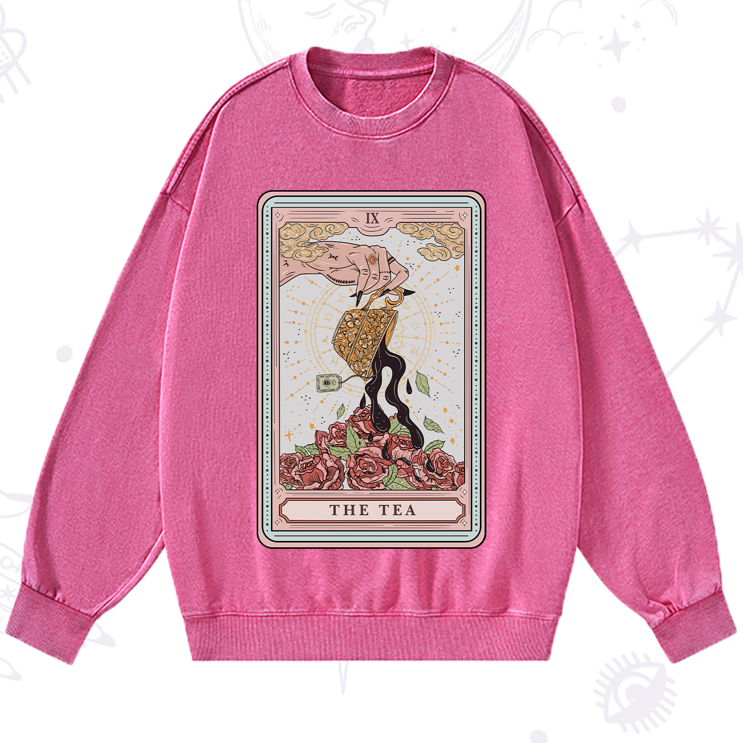 Purplehecate The Tea Tarot Washed Sweatshirt