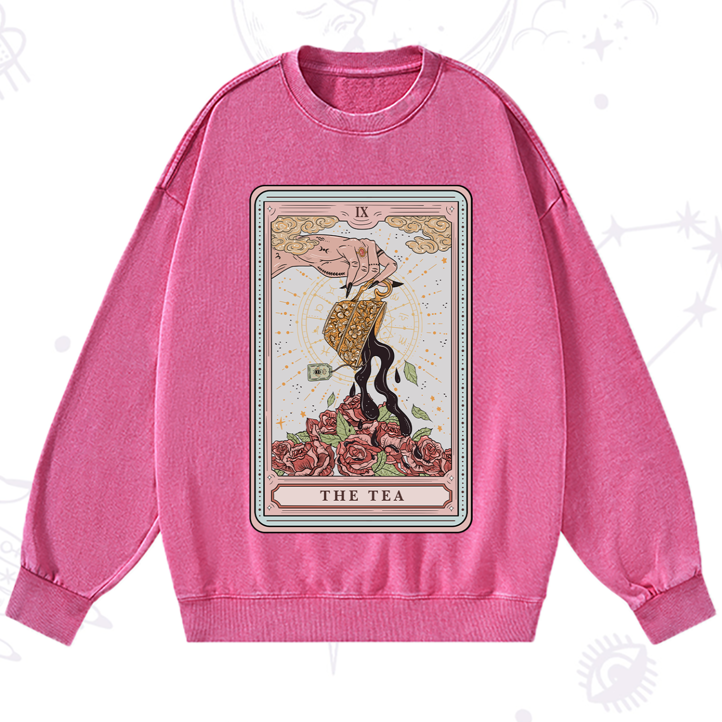Purplehecate The Tea Tarot Washed Sweatshirt