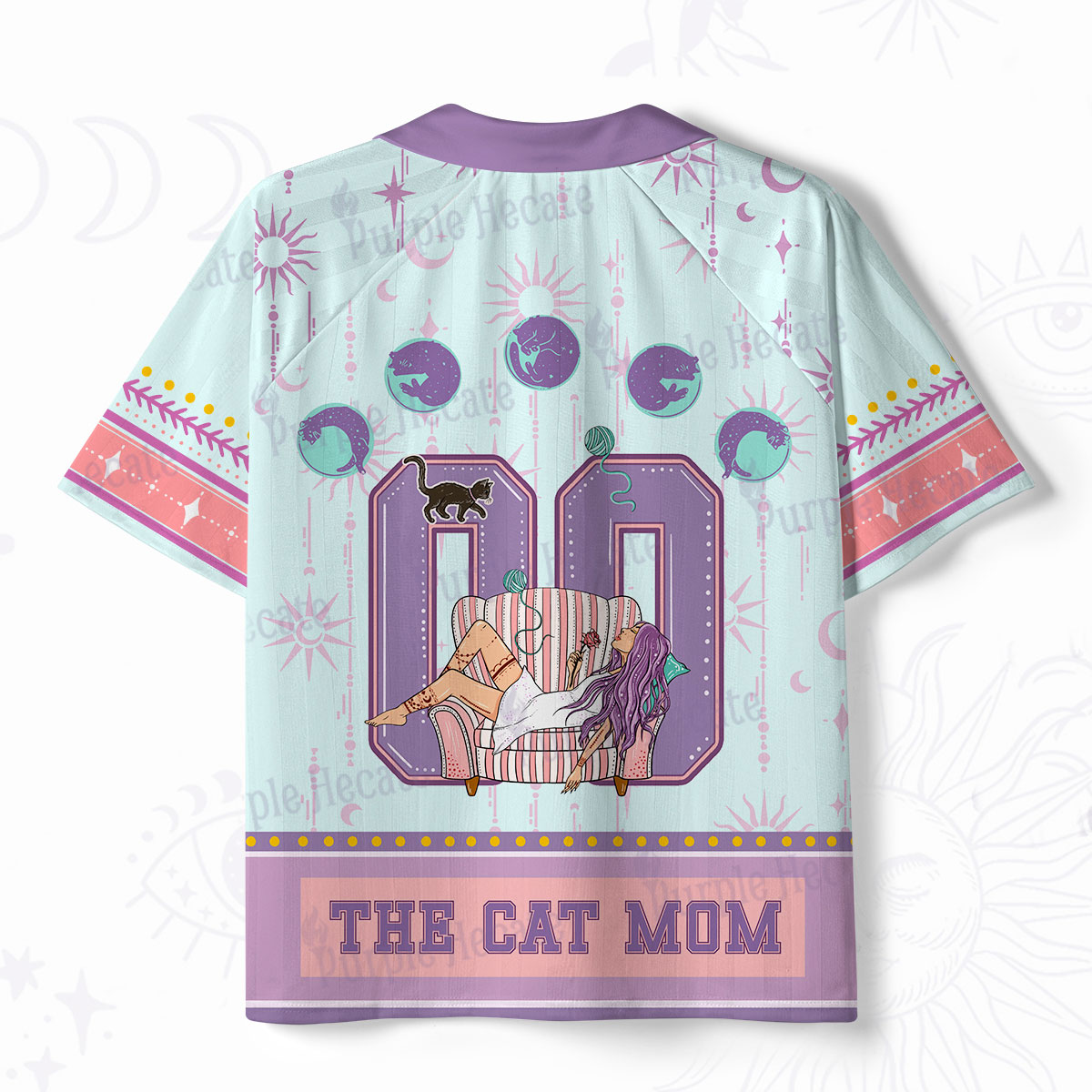 Purplehecate The Cat Mom Polo Collar Unisex Jersey