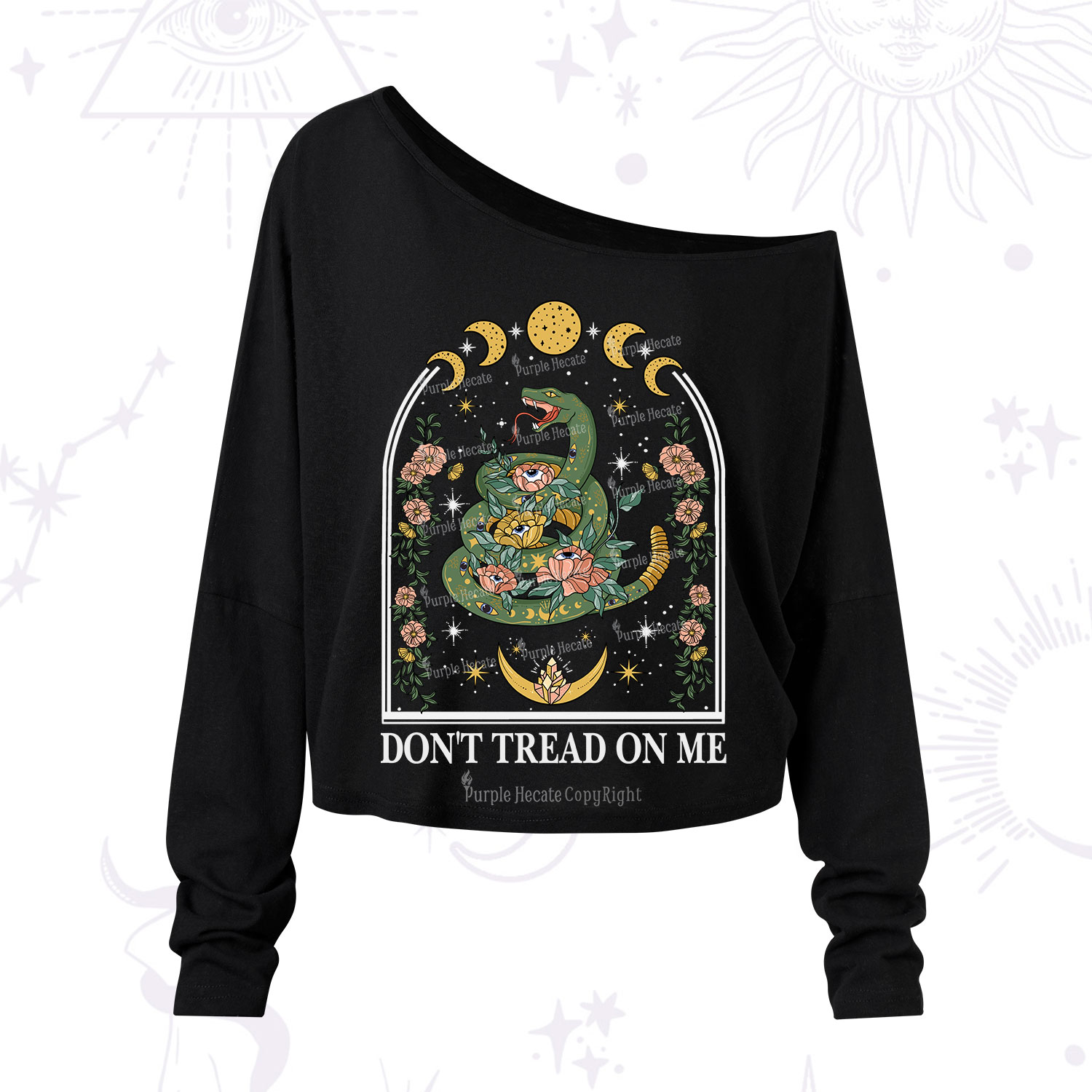 Purplehecate Don't Tread On Me One Shoulder Long Sleeve Shirt