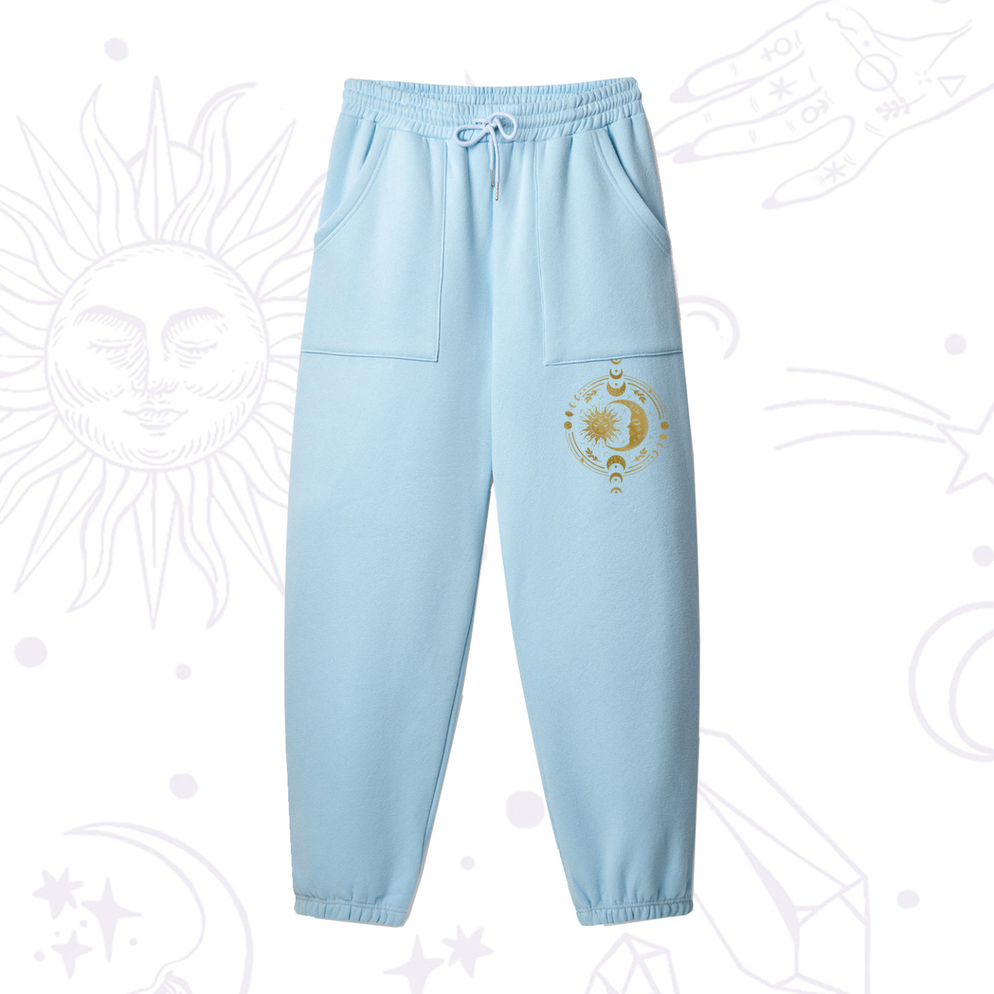 Purplehecate Celestial Sun and Moon Fleece Sweatpants