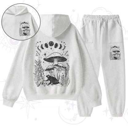 Purplehecate Celestial Frog Mushrooms Fleece Hoodie Suit