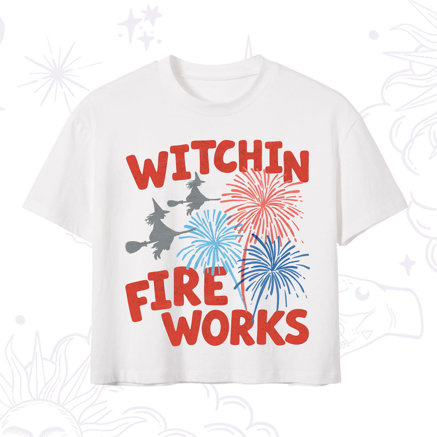 Purplehecate Witchin' Fireworks 4th of July Crop T-Shirt