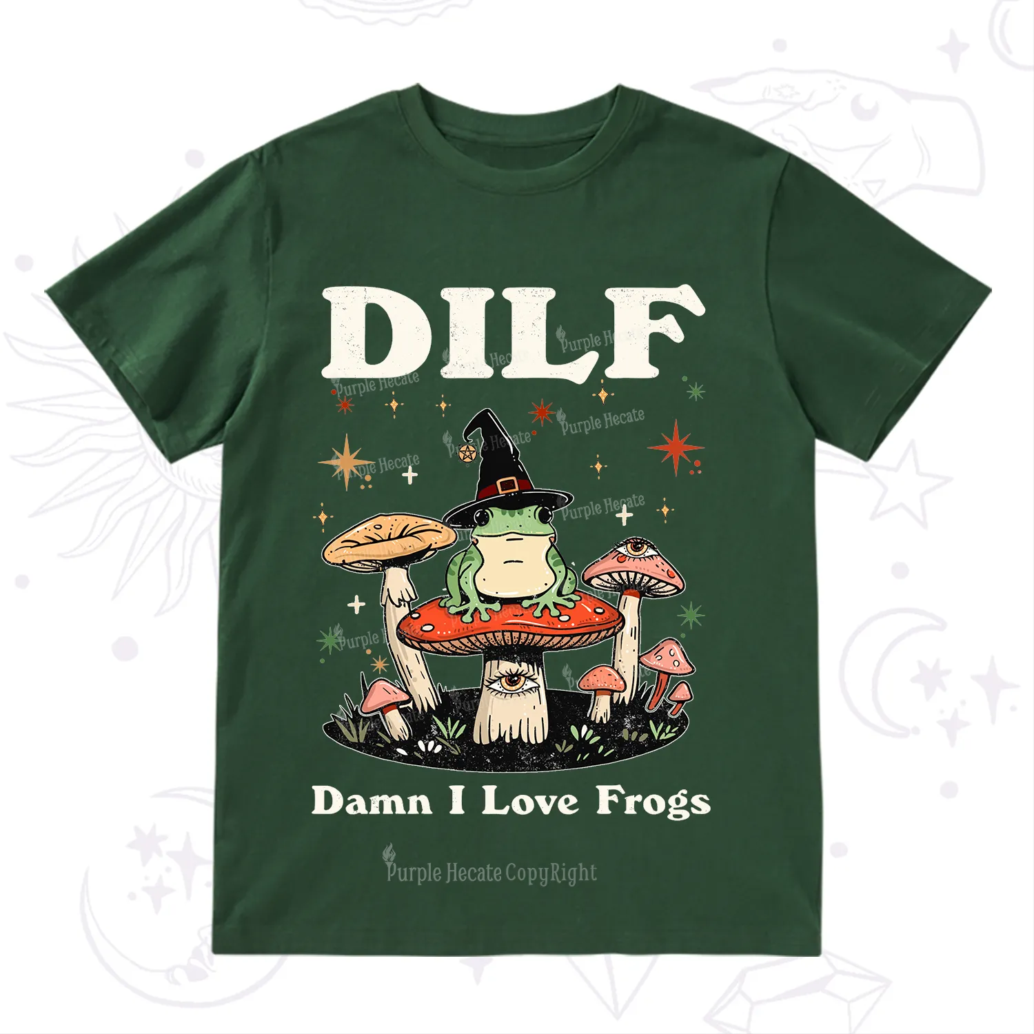 Purplehecate Dilf Damn I Love Frogs T-Shirt