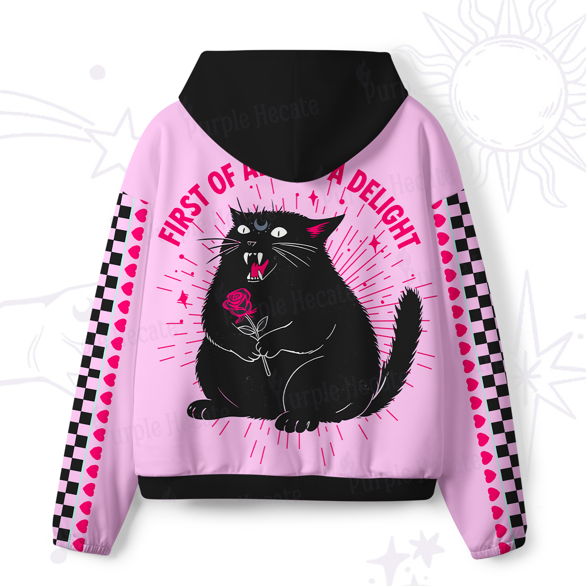 Purplehecate First Of All I'm A Delight Cat All-Over Print Hoodie