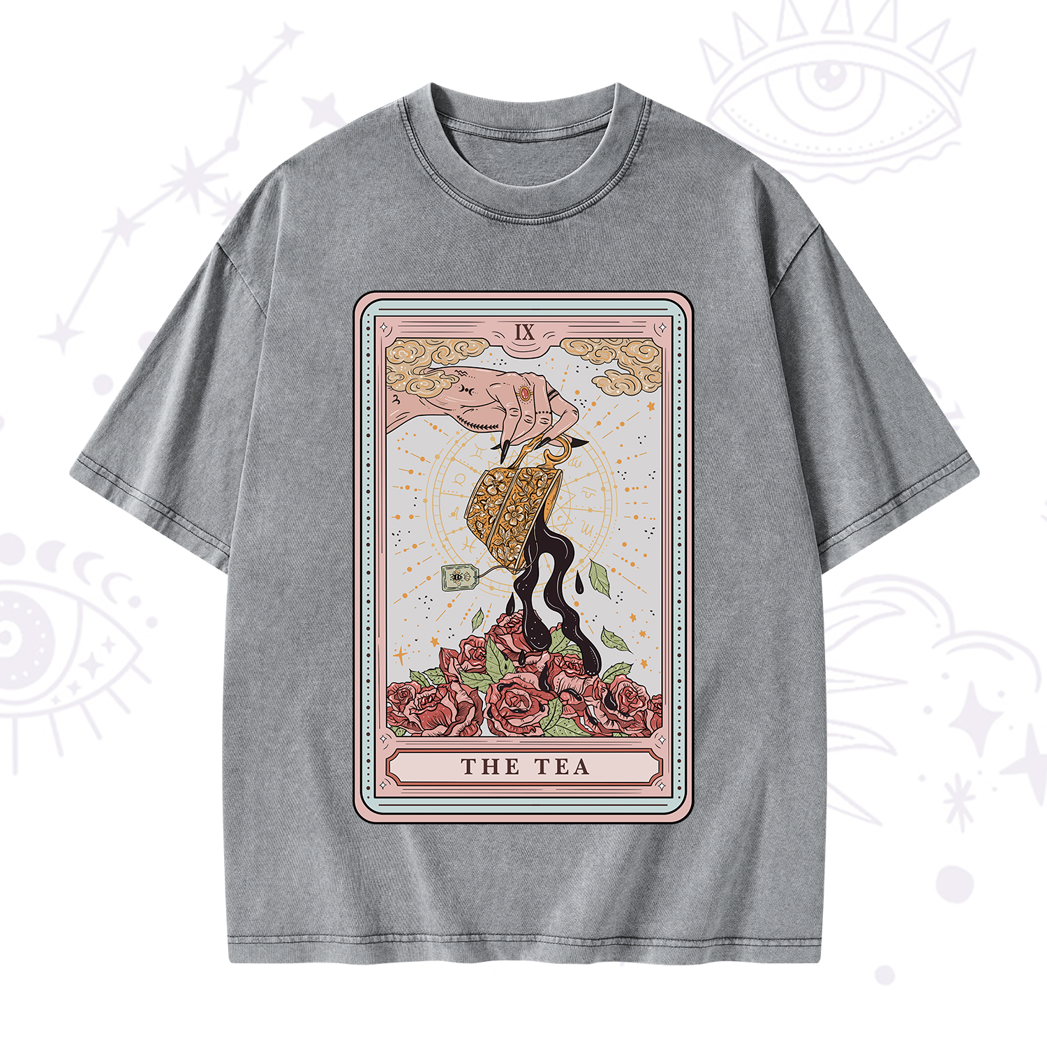 Purplehecate The Tea Tarot Washed T-Shirt