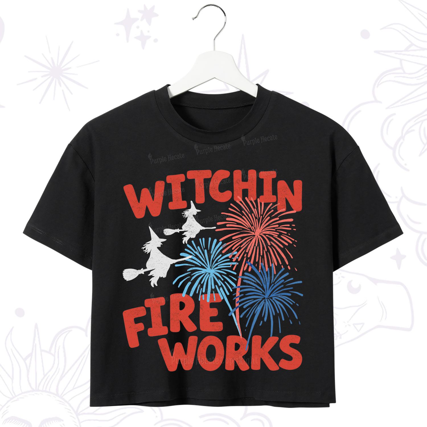 Purplehecate Witchin' Fireworks 4th of July Crop T-Shirt