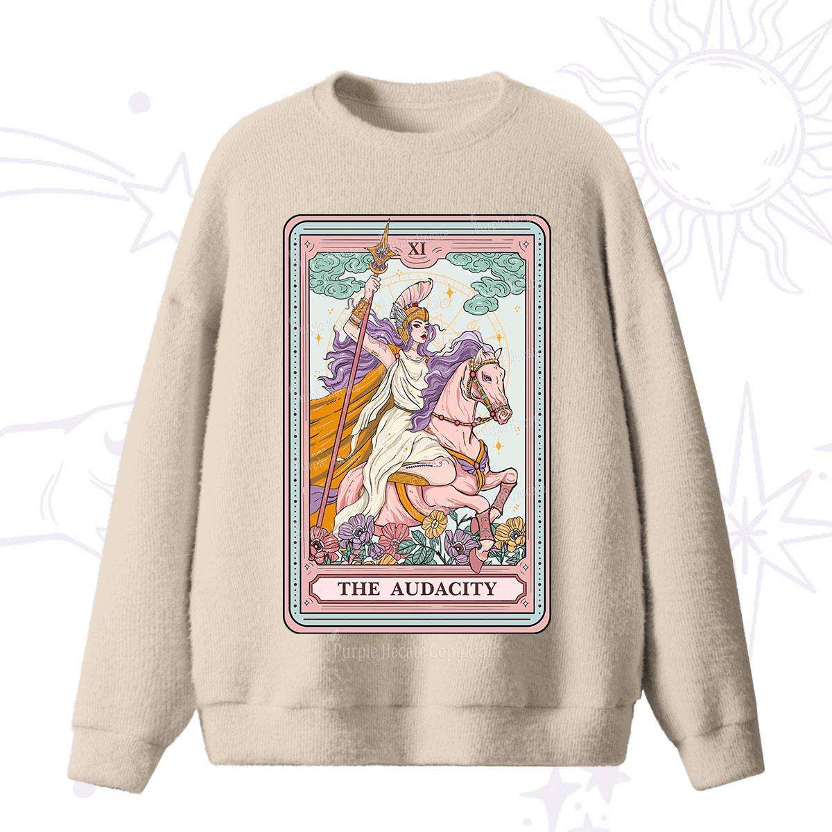 Purplehecate The Audacity Tarot Card Fuzzy Sweater