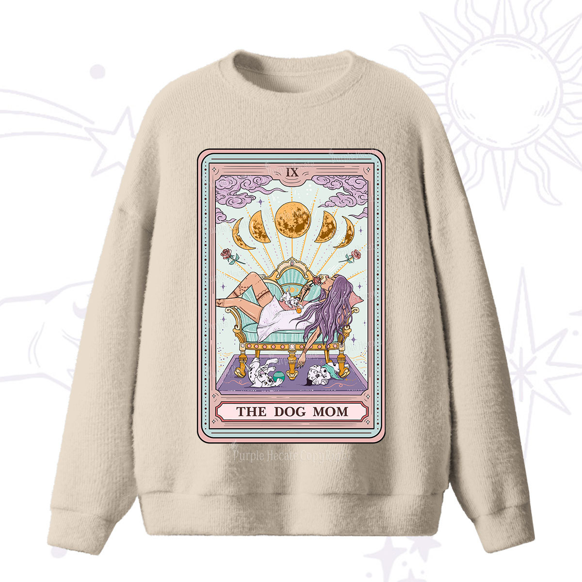 Purplehecate The Dog Mom Tarot Fuzzy Sweater