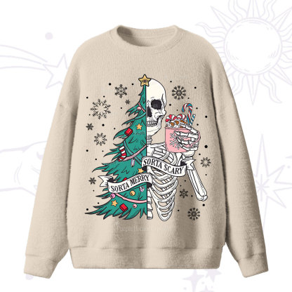 Purplehecate Sorta Merry Sorta Scary Christmas Fuzzy Sweater