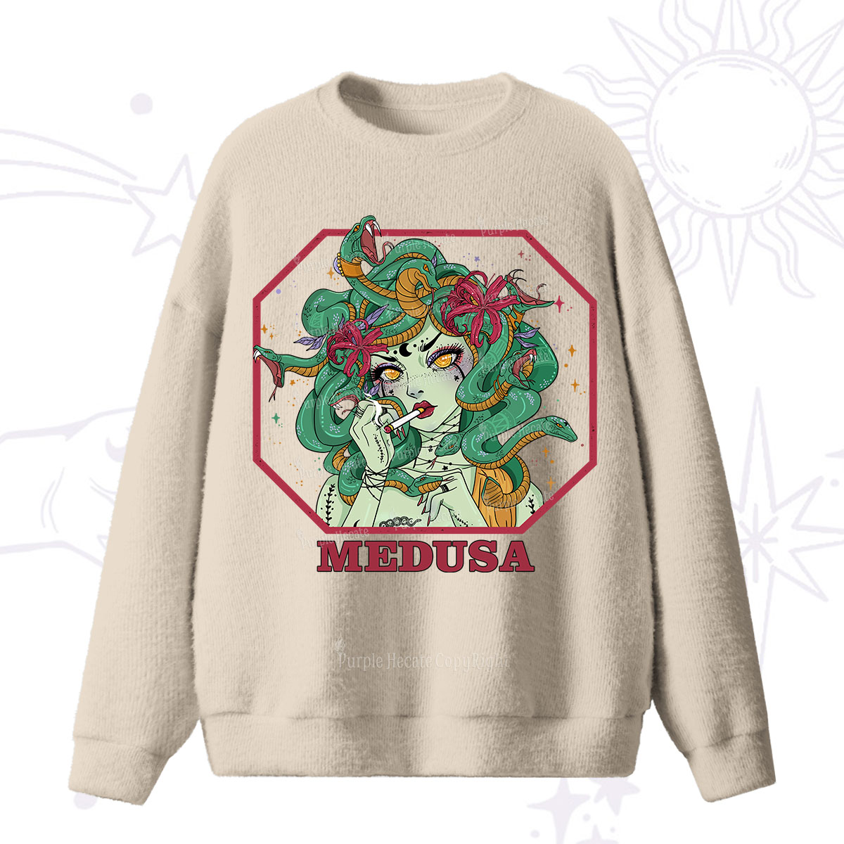 Purplehecate The Greek Goddess Medusa Fuzzy Sweater