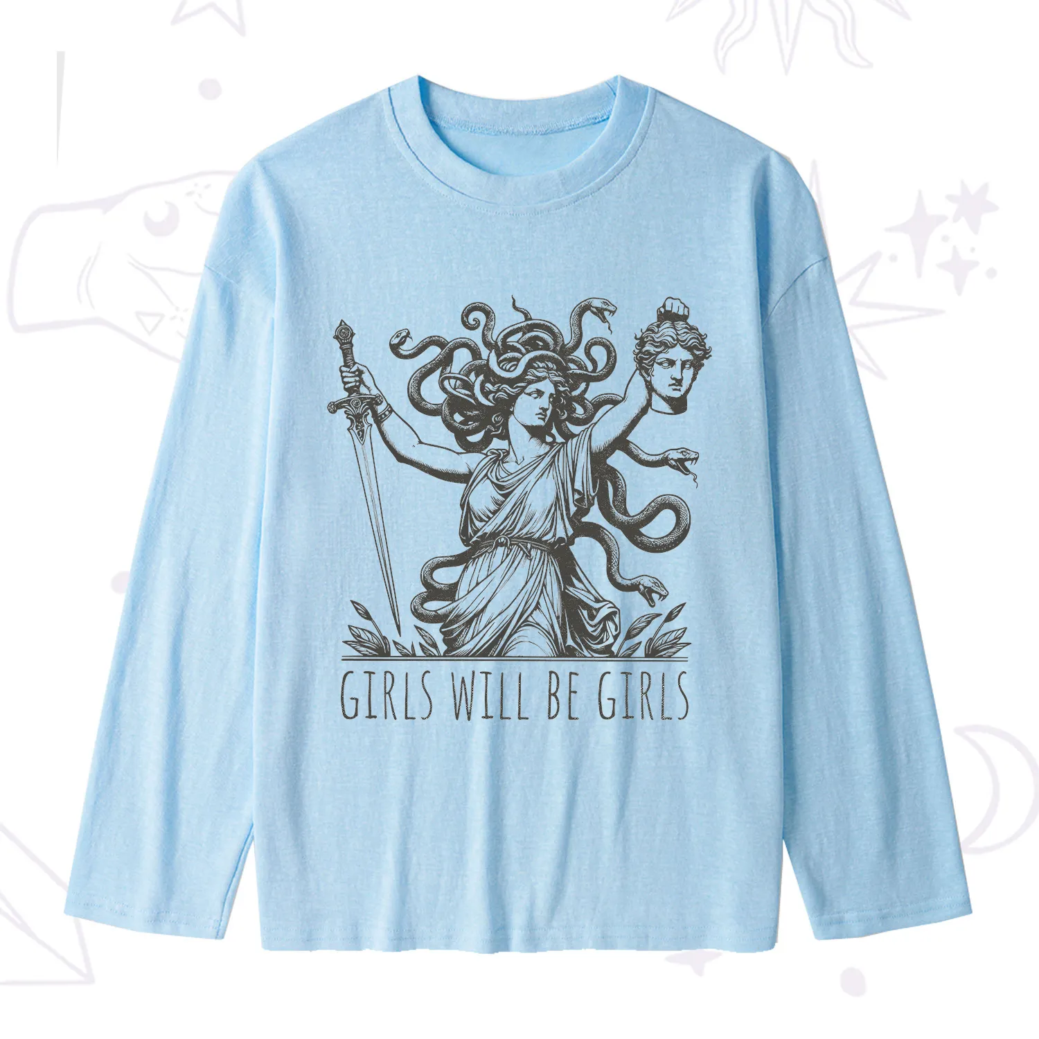 Purplehecate Girls Will Be Girls Medusa Slub Long Sleeve T-Shirt