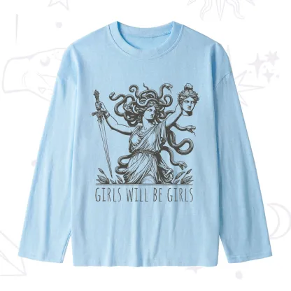 Purplehecate Girls Will Be Girls Medusa Slub Long Sleeve T-Shirt