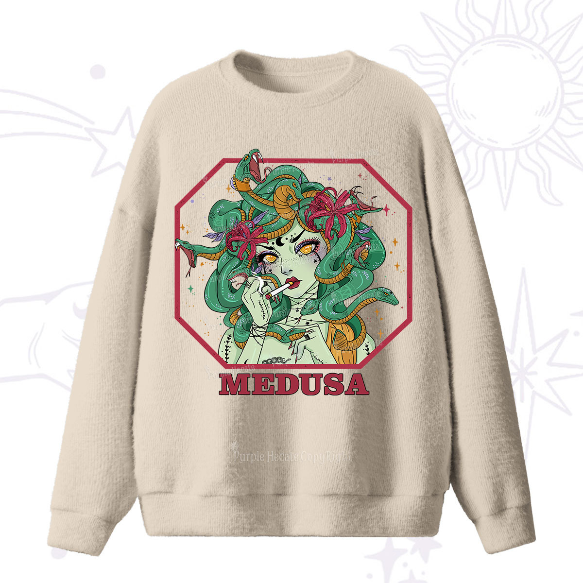 Purplehecate The Greek Goddess Medusa Fuzzy Sweater