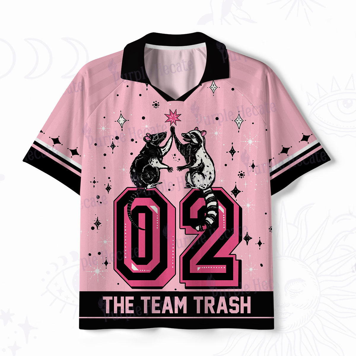 Purplehecate The Team Trash Polo Collar Unisex Jersey