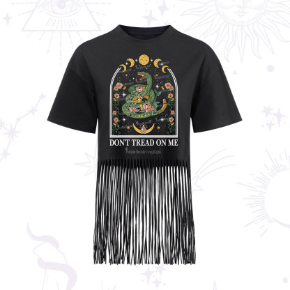 Purplehecate Don't Tread On Me Fringe Hem T-Shirt