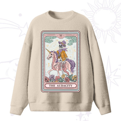 Purplehecate The Audacity Tarot Card Fuzzy Sweater