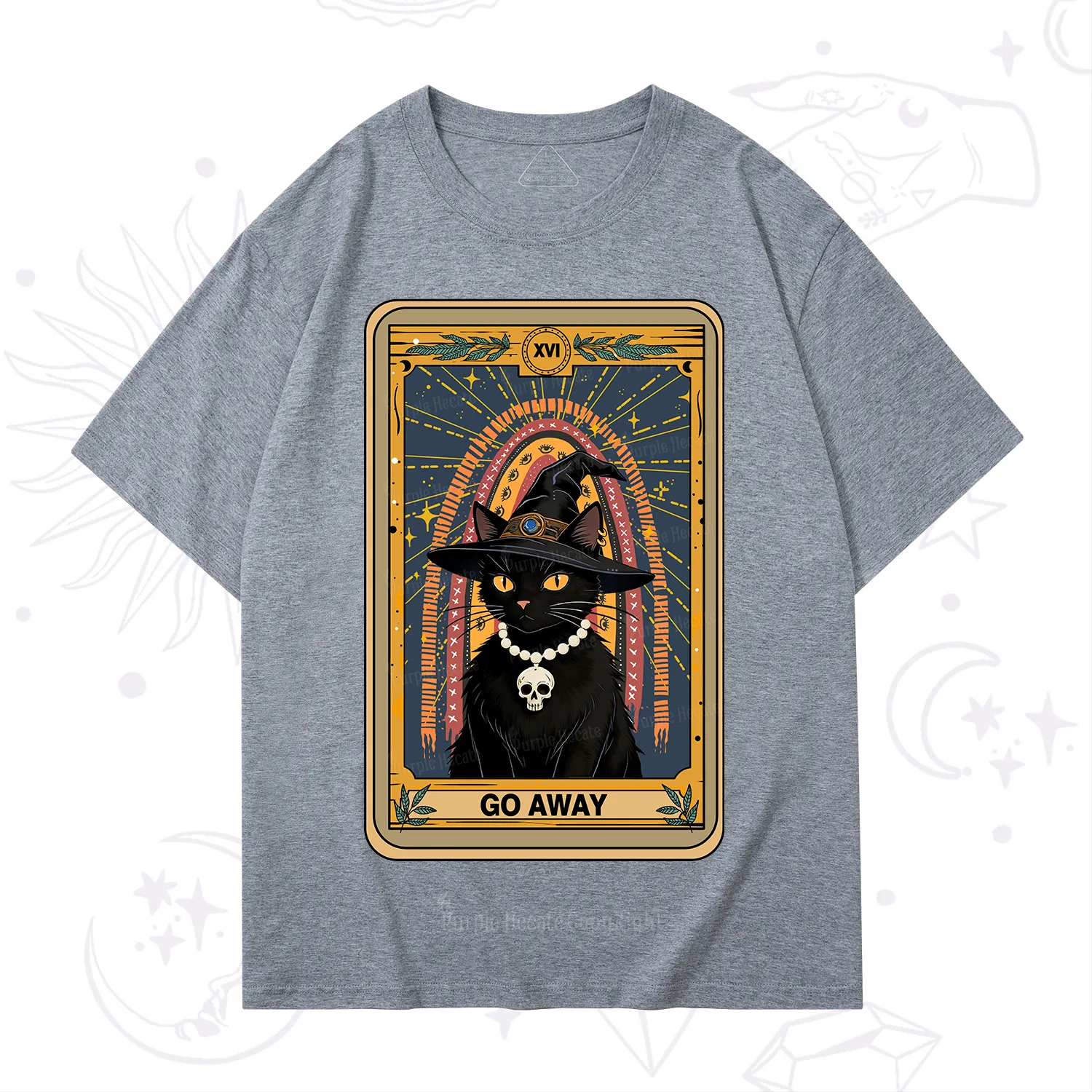 Purplehecate The Go Away Cat Tarot T-Shirt