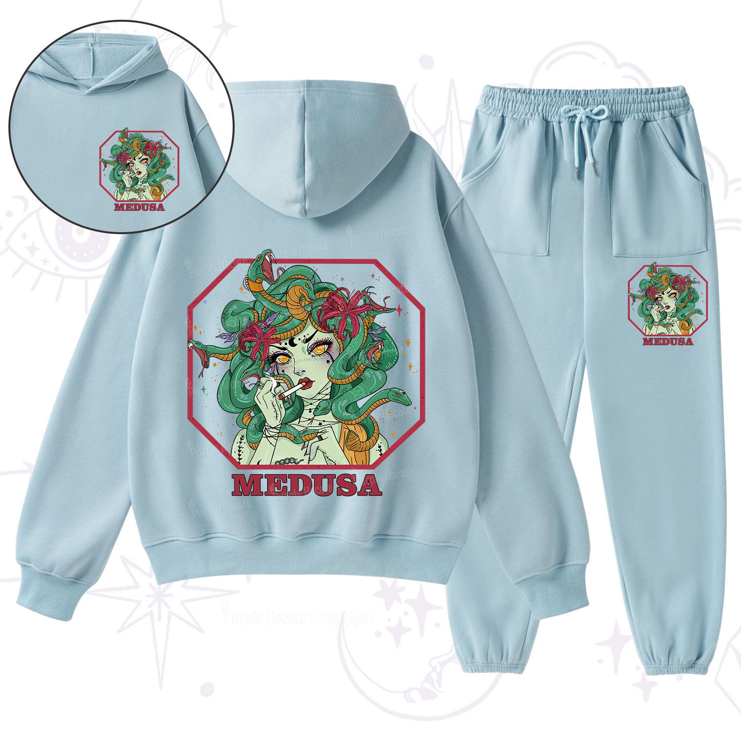 Purplehecate The Greek Goddess Medusa Fleece Hoodie Suit