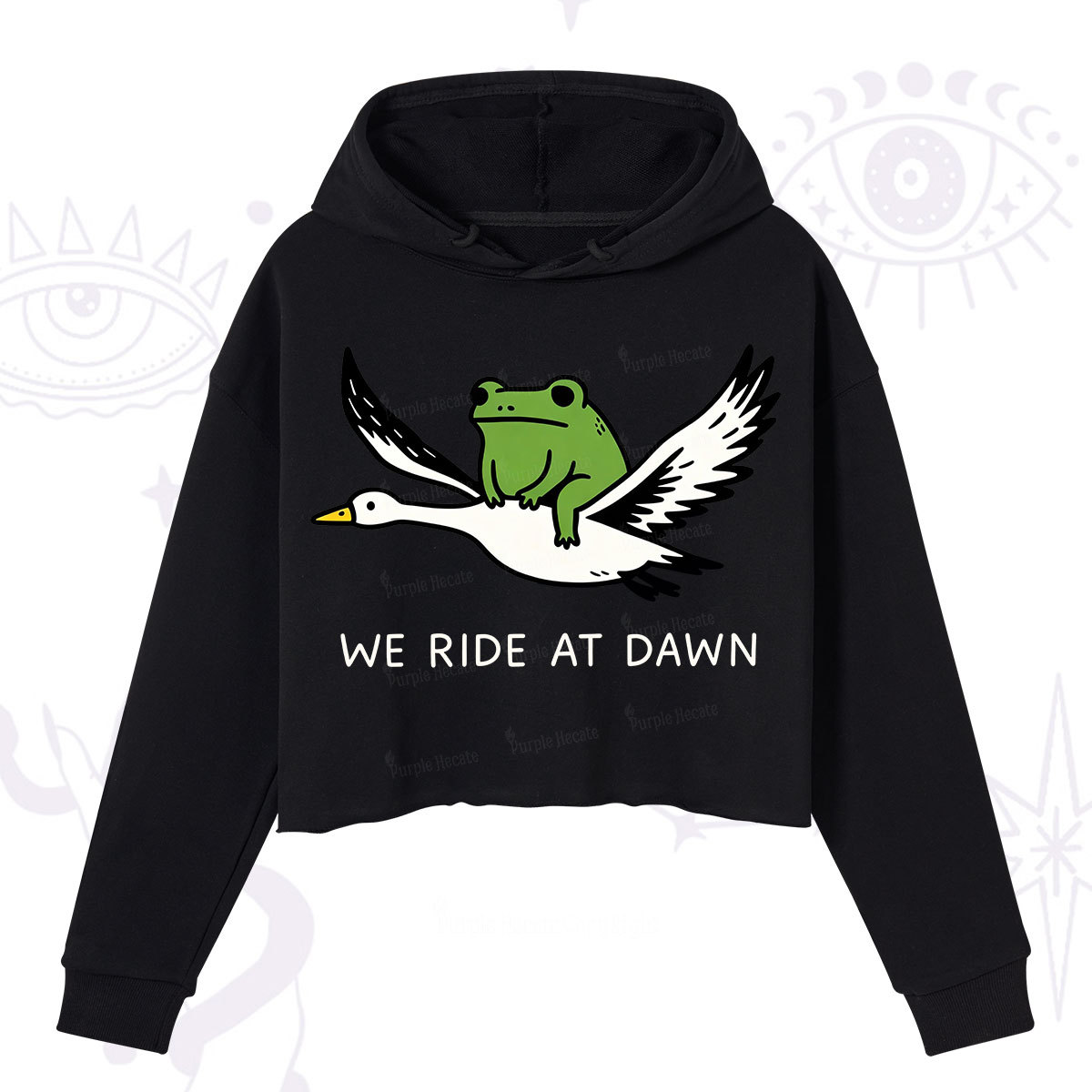 Purplehecate We Ride at Dawn Crop Hoodie