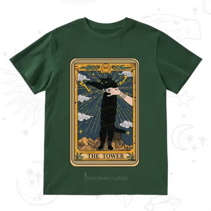 Purplehecate The Tower Cats Tarot T-Shirt