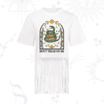 Purplehecate Don't Tread On Me Fringe Hem T-Shirt