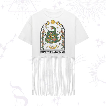 Purplehecate Don't Tread On Me Fringe Hem T-Shirt