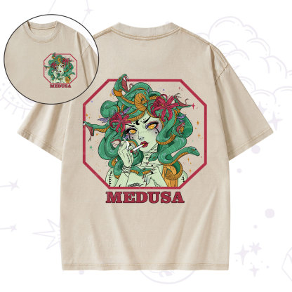 Purplehecate The Greek Goddess Medusa Washed T-Shirt