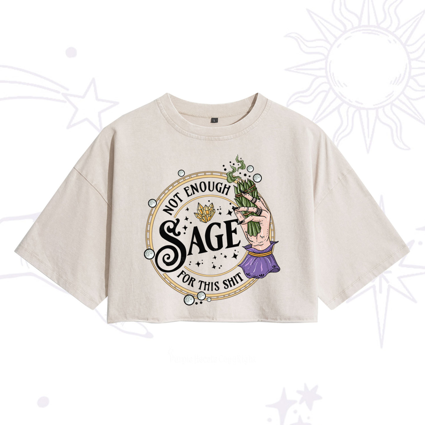 Purplehecate Not Enough Smudge for This Shit Washed Cropped T-Shirt