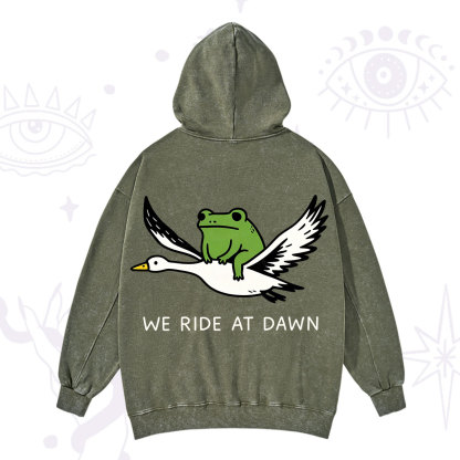 Purplehecate We Ride at Dawn Washed Hoodie