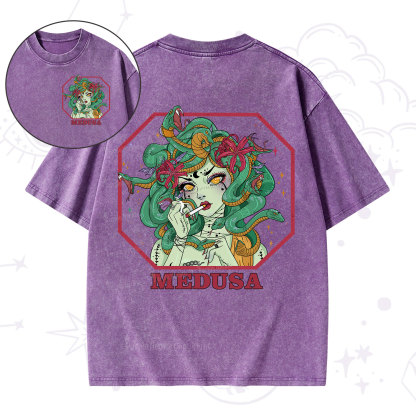 Purplehecate The Greek Goddess Medusa Washed T-Shirt