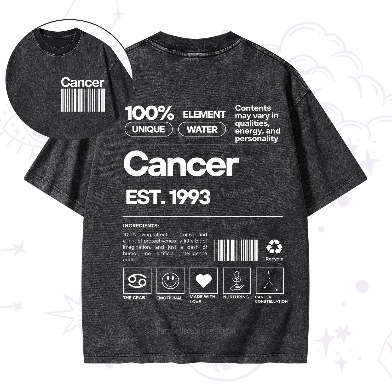 [Copy]Purplehecate Hello Darkness My Old Friend Washed T-Shirt