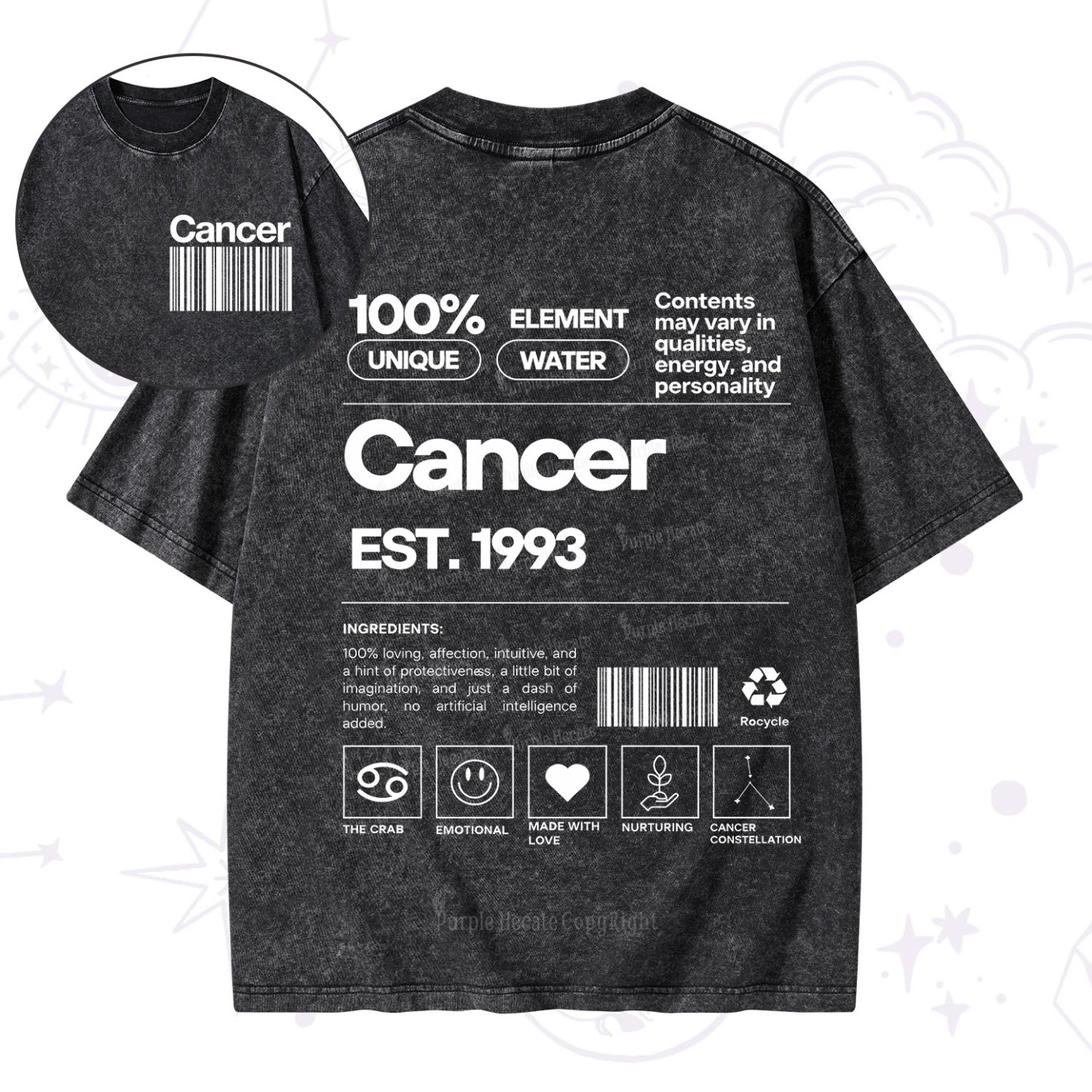 [Copy]Purplehecate Hello Darkness My Old Friend Washed T-Shirt