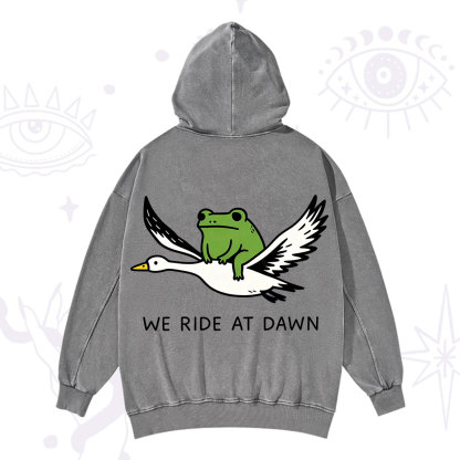 Purplehecate We Ride at Dawn Washed Hoodie