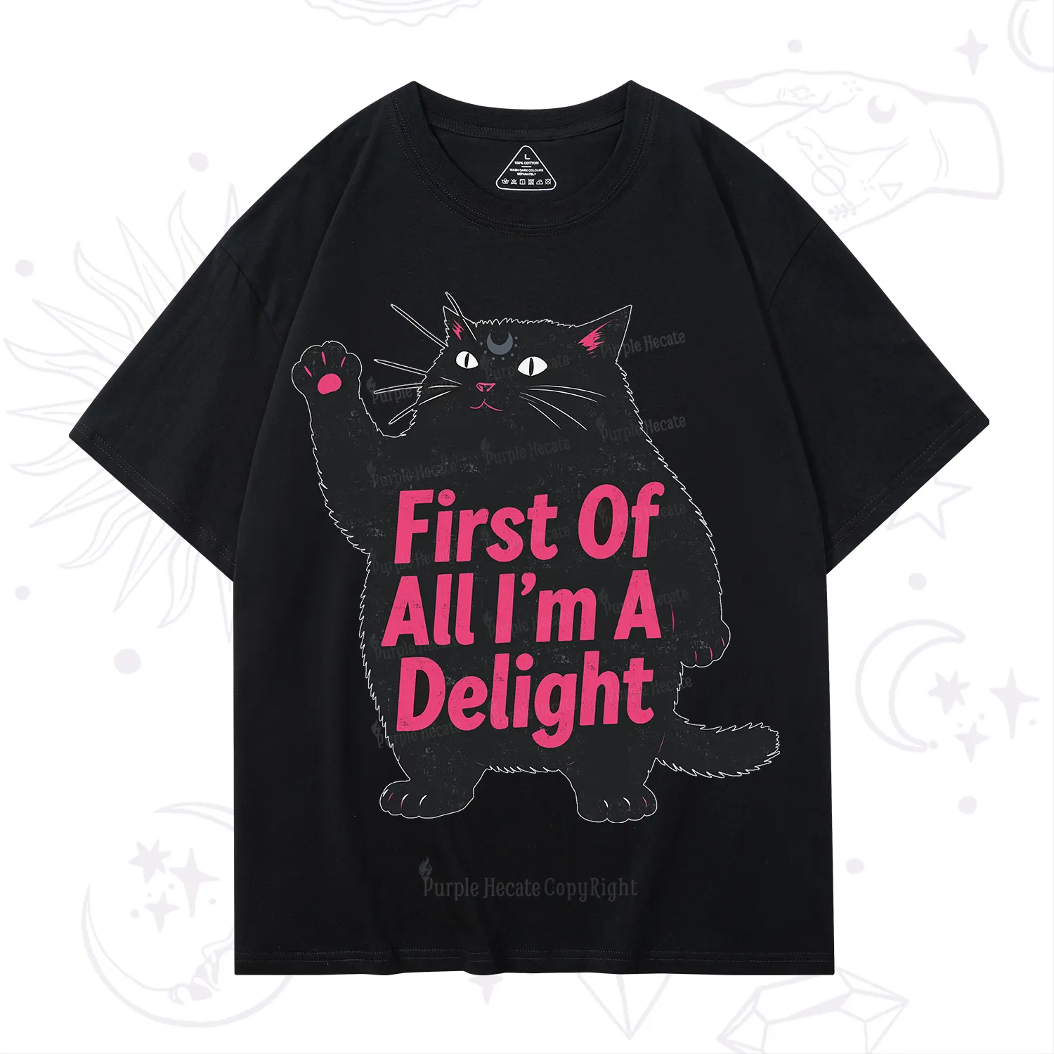 Purplehecate First Of All I'm A Delight Cat T-Shirt