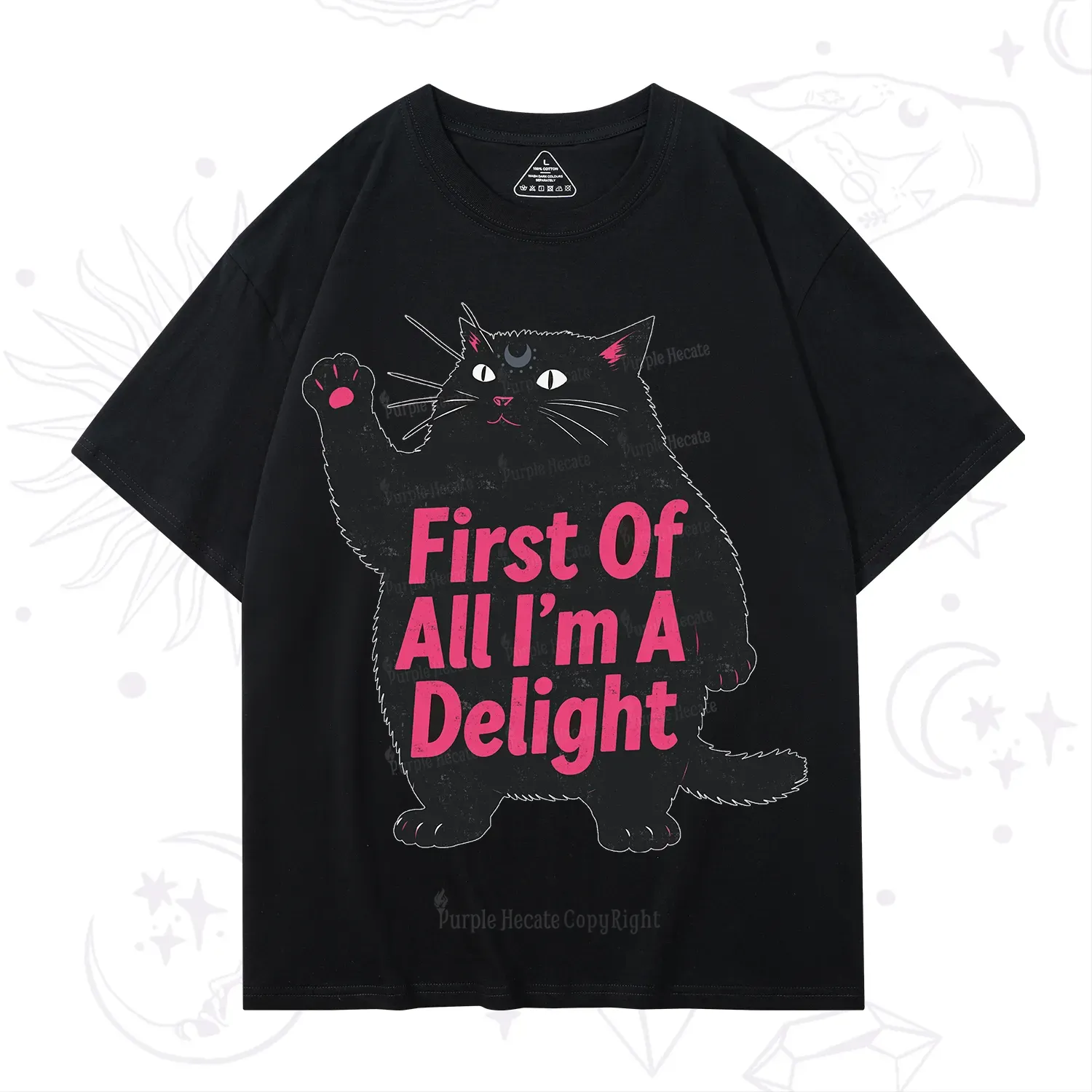 Purplehecate First Of All I'm A Delight Cat T-Shirt