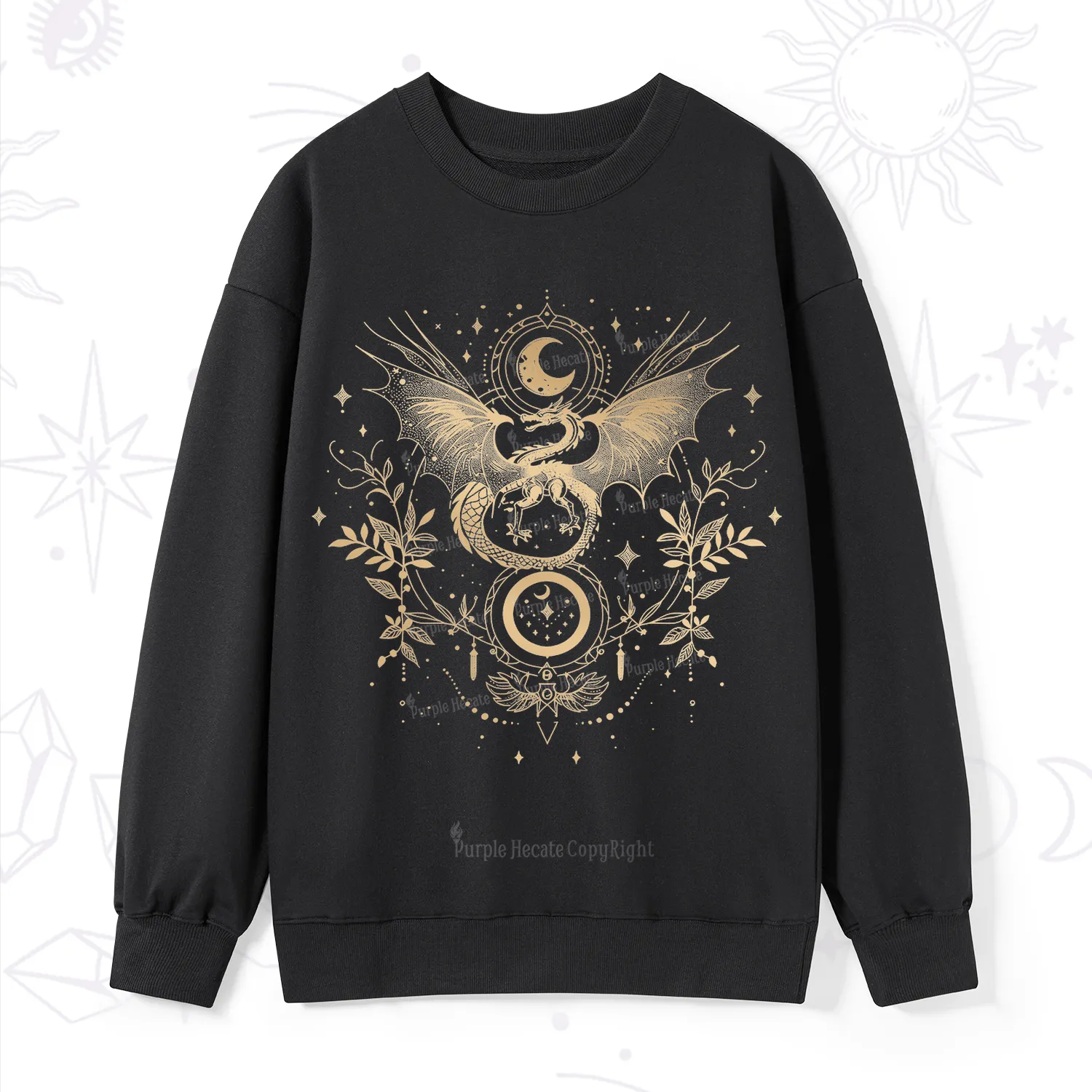 Purplehecate Celestial Dragon Moon Phase Sweatshirt