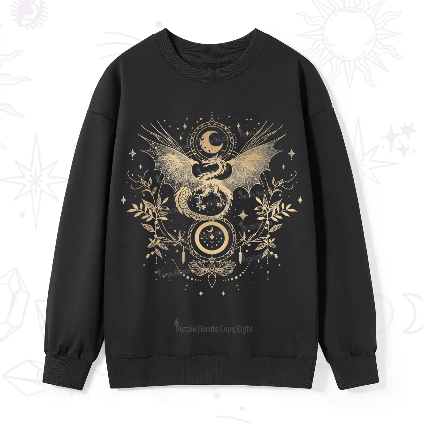 Purplehecate Celestial Dragon Moon Phase Sweatshirt