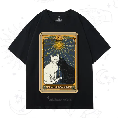 Purplehecate The Lovers Cat Tarot Card T-Shirt