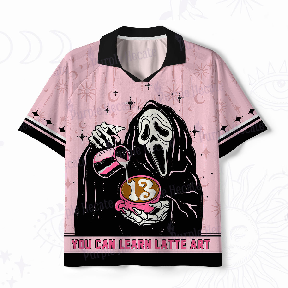 Purplehecate The You Can Learn Latte Art Polo Collar Unisex Jersey