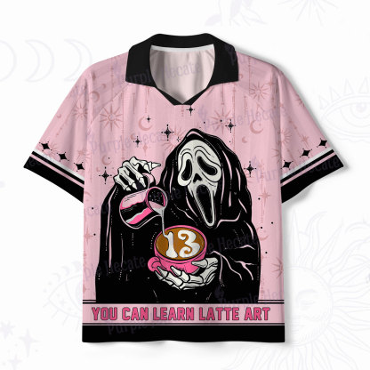 Purplehecate The You Can Learn Latte Art Polo Collar Unisex Jersey