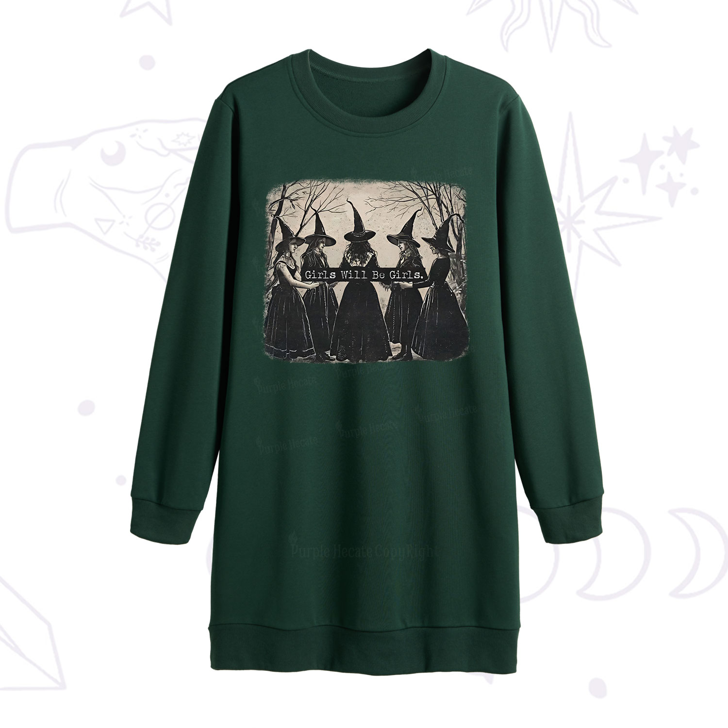 Purplehecate Girls Will Be Girls Witch Sweatshirt Dress