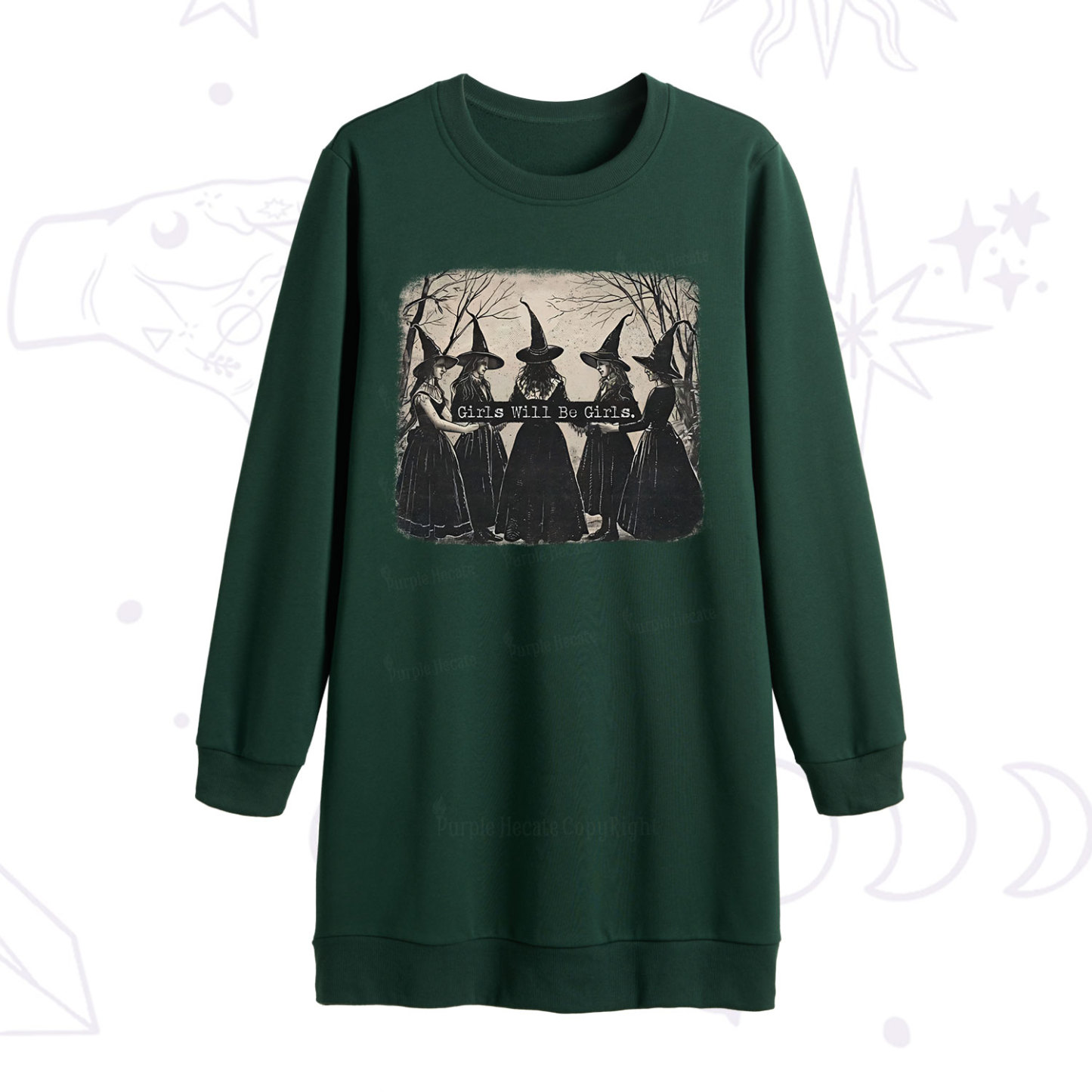 Purplehecate Girls Will Be Girls Witch Sweatshirt Dress
