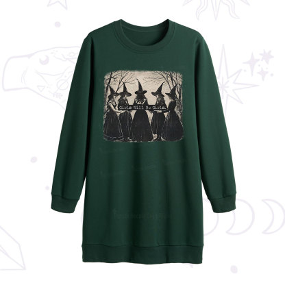 Purplehecate Girls Will Be Girls Witch Sweatshirt Dress