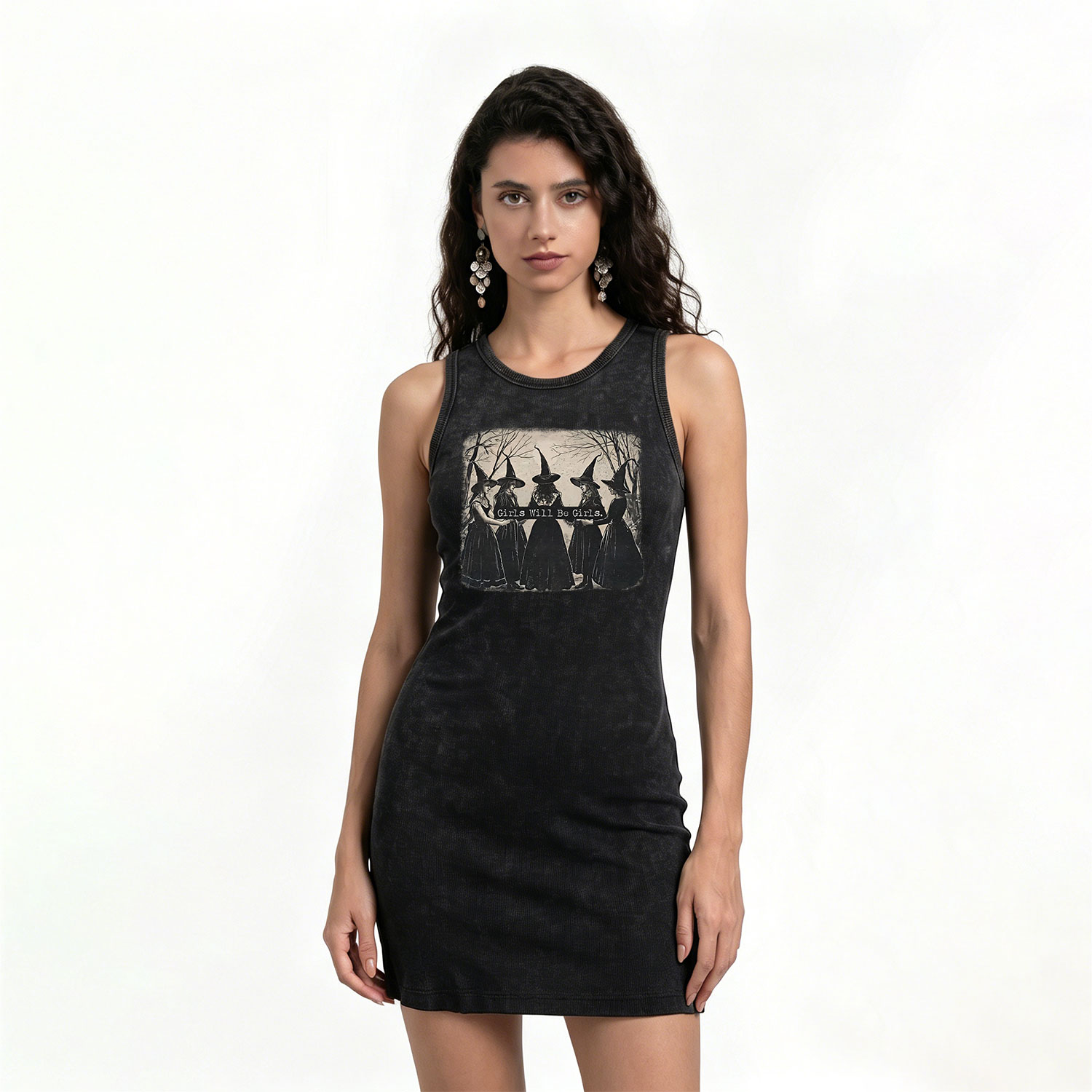 Purplehecate Girls Will Be Girls Witch Vintage Bodycon Tank Dress